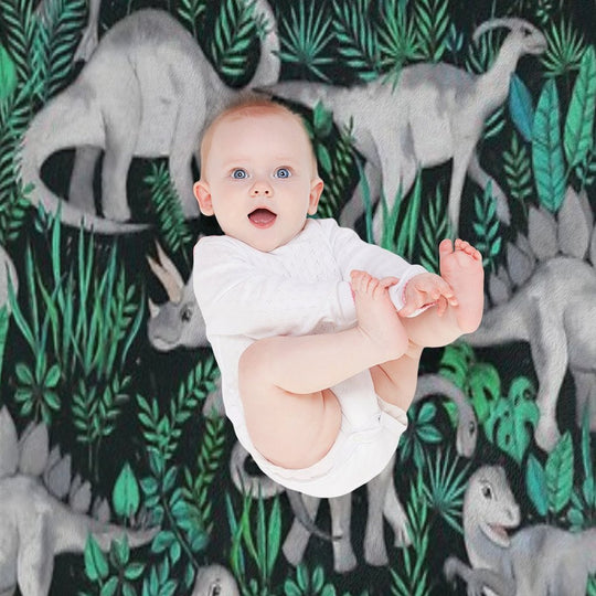 Dinosaur Jungle Velvety-soft Throw Blanket