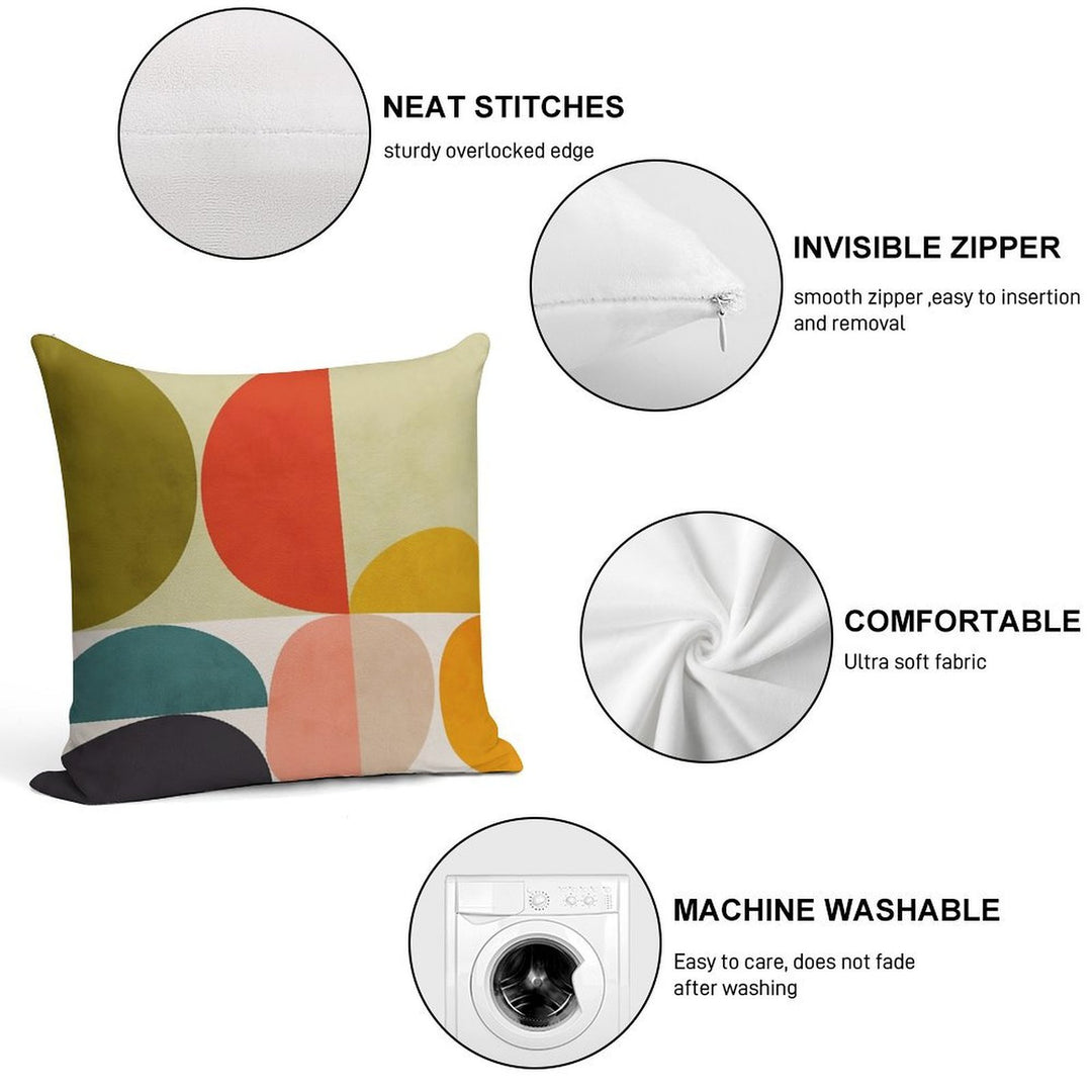 Mid Century 3 Soft High-Density Material Throw Pillow