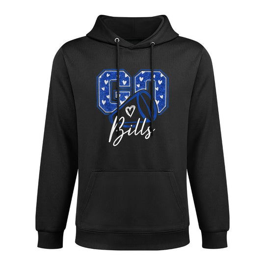 Go Cheer Bills Design for Man Women Girls Kids Machine Washable Hoodie
