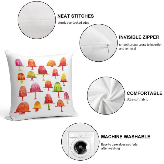 Jellies on Plates Soft Hidden Zipper Throw Pillow