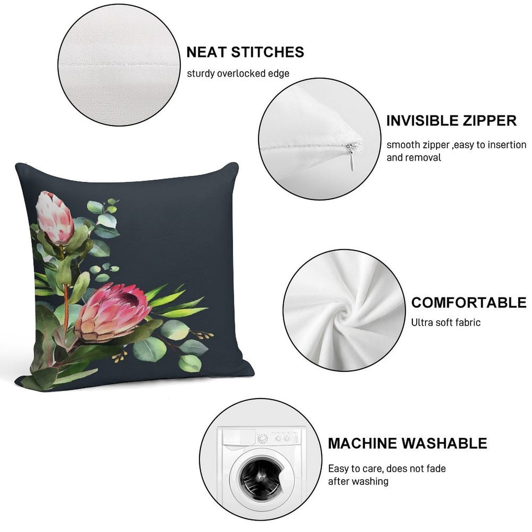 Bush Blue Soft Shrink-Resistant Throw Pillow