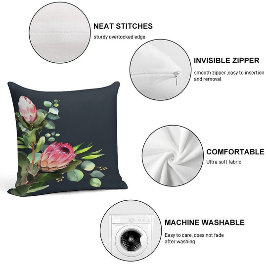 Bush Blue Soft Shrink-Resistant Throw Pillow