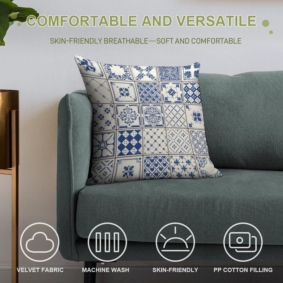 Azulejo Lisbon Azulejos Lisboa Soft Style Accent Throw Pillow