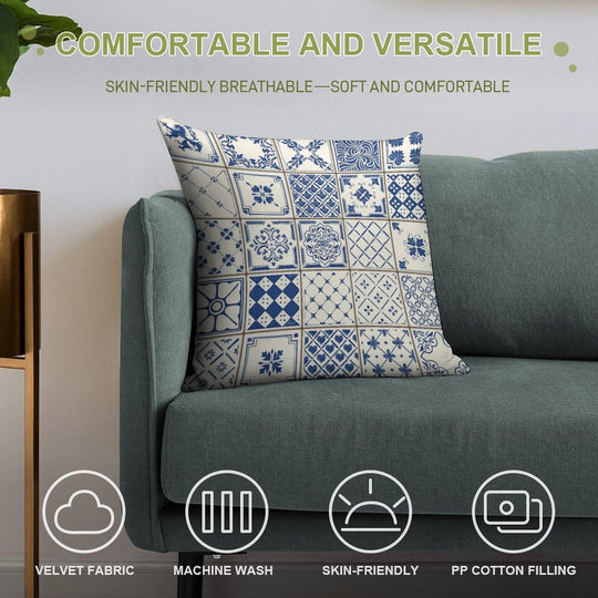 Azulejo Lisbon Azulejos Lisboa Soft Style Accent Throw Pillow