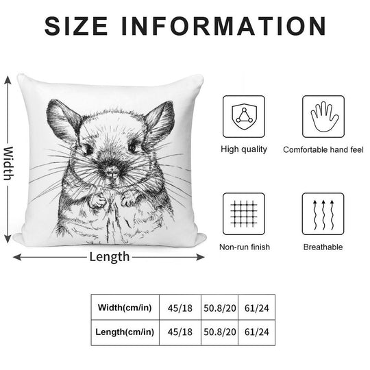 Chinchilla My Love Soft Short Plush Fabric Throw Pillow