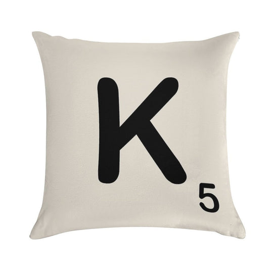 Scrabble Tile K Soft Decorative Cover Throw Pillow