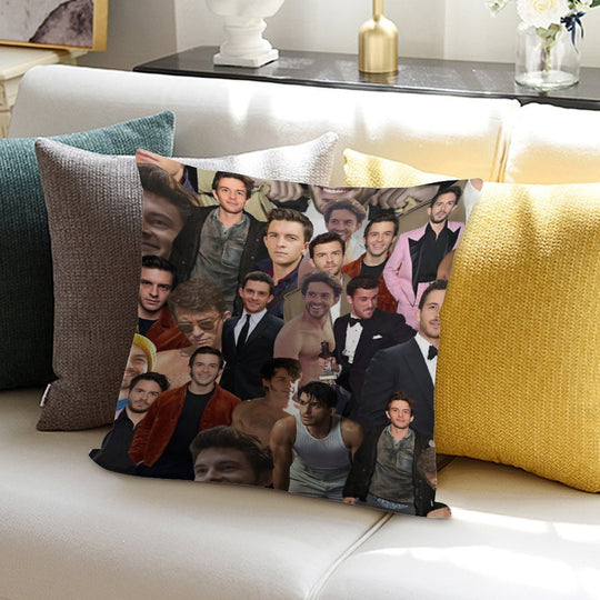 Jonathan Bailey Collage Soft Reinforced Edging Throw Pillow
