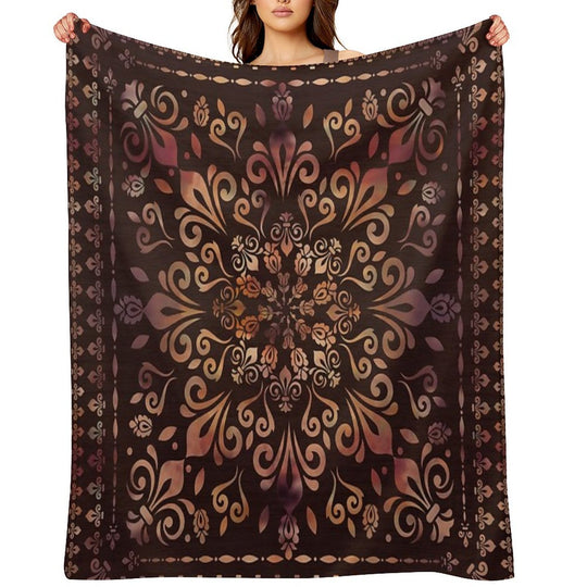 Oriental Damask Ornament - Vintage #2 Quick-dry Throw Blanket