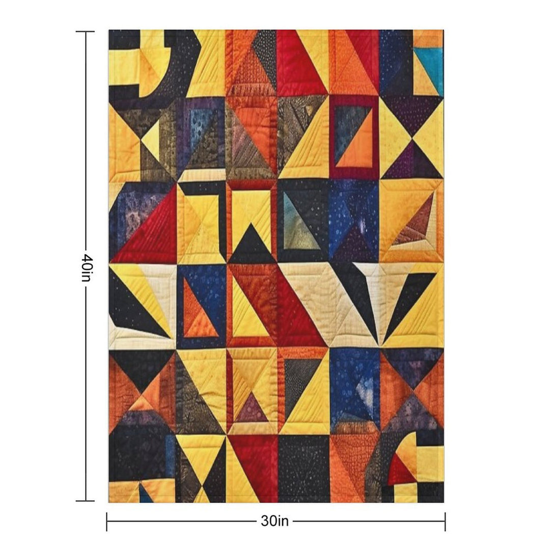 Block Quilt Pattern Gift-ready Throw Blanket