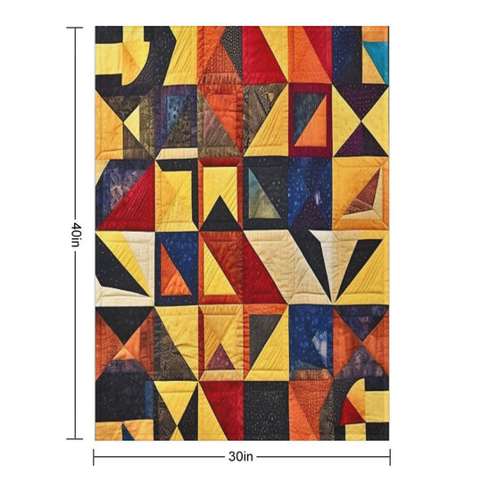 Block Quilt Pattern Gift-ready Throw Blanket