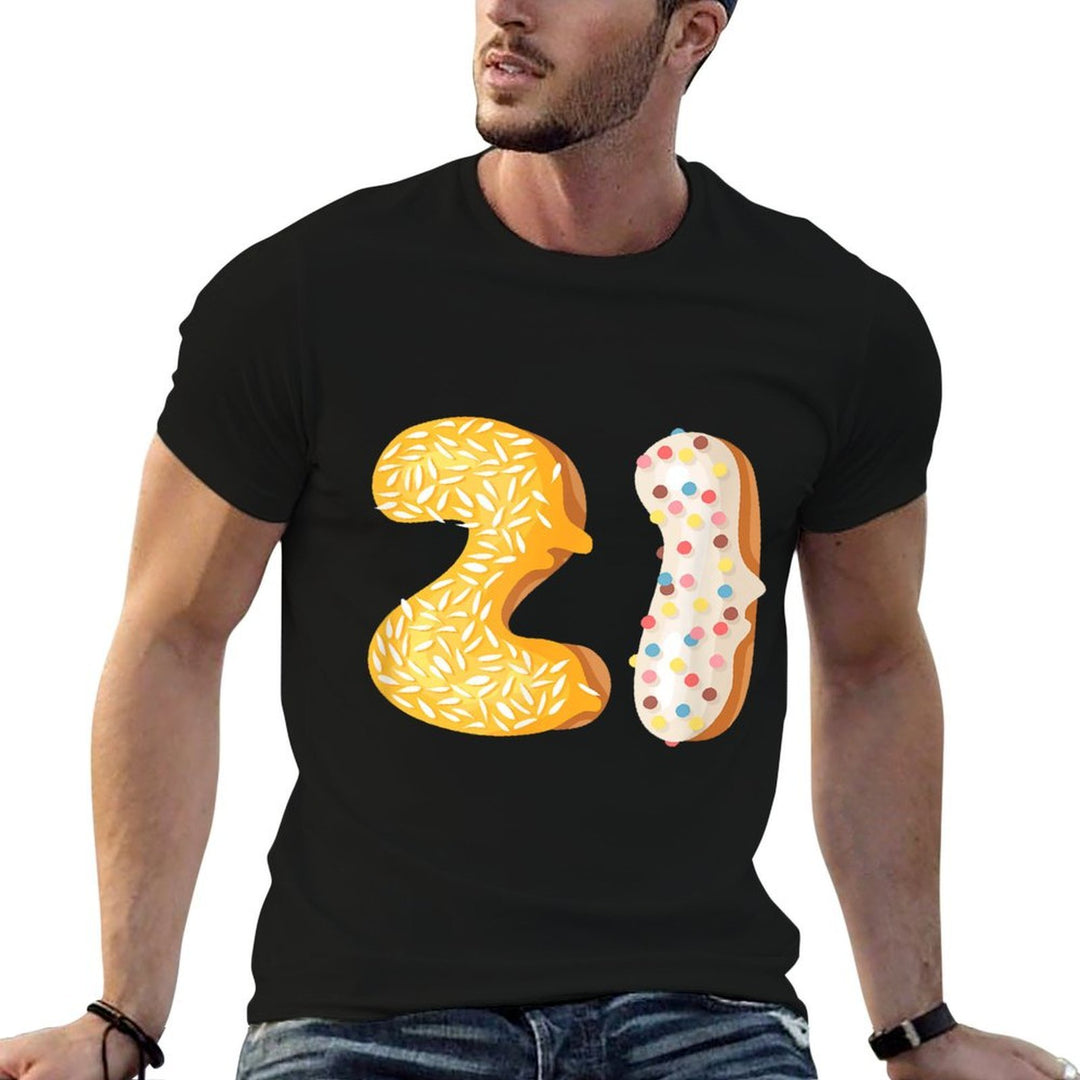 Doughnut 21st Birthday Day Donut Gift Women Men Bday  Fade-proof Color T-Shirt