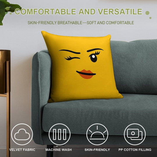 Brick Face - Cheeky Girl Soft Skin-Friendly Throw Pillow