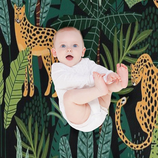 Tropical Cheetah Print Sustainable Throw Blanket