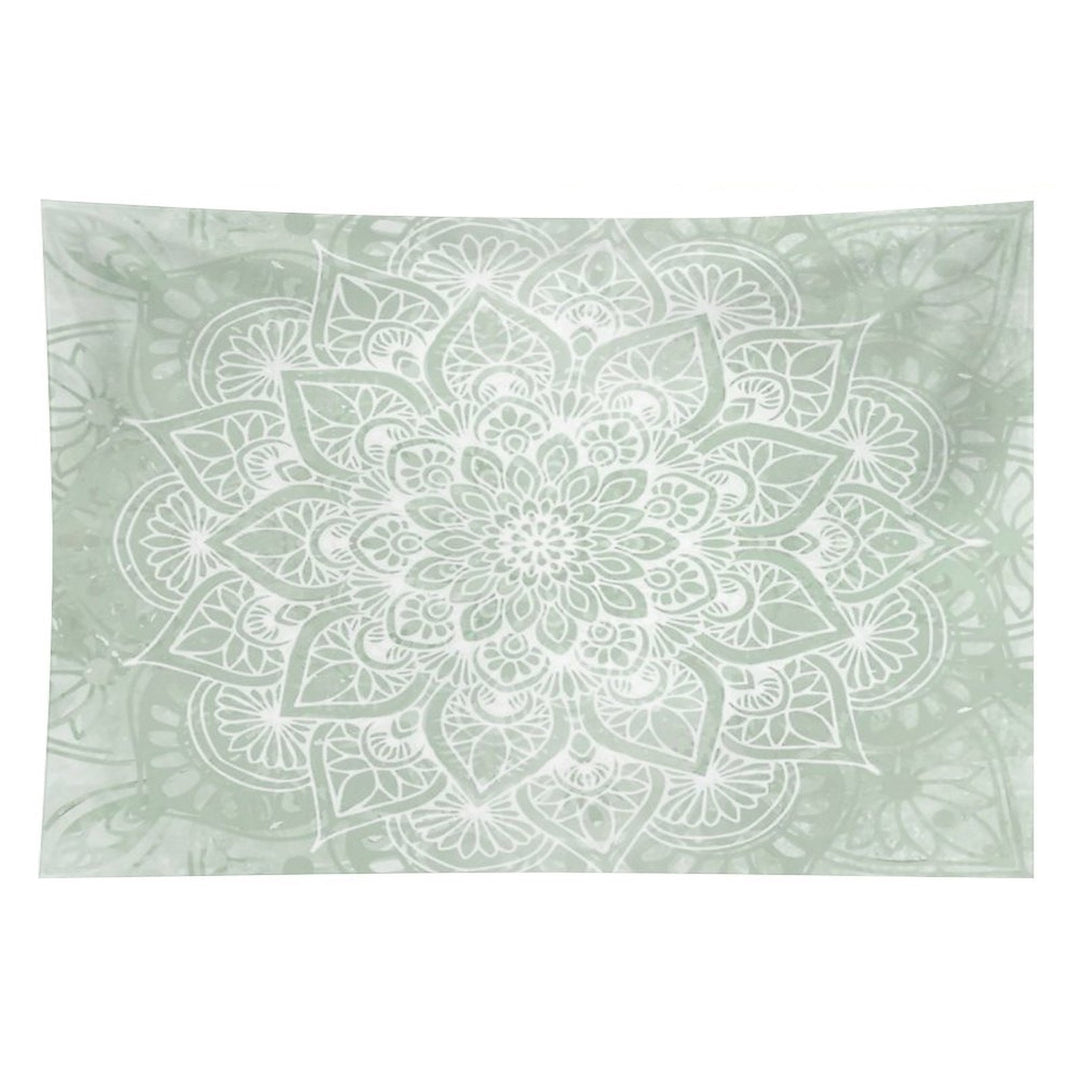Mandala, Yoga Love, Sage Green, Boho Art Tapestry