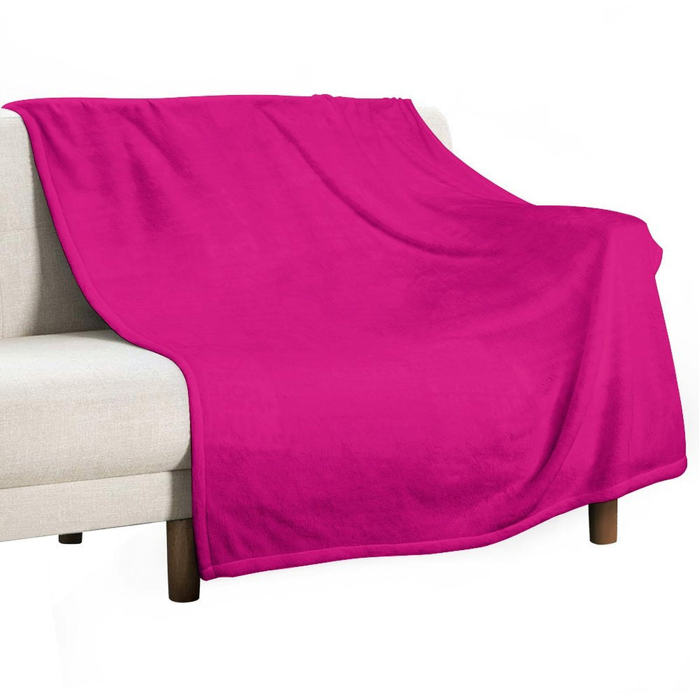 Hot Pink Fuchsia Solid Color Decor Quick-dry Throw Blanket