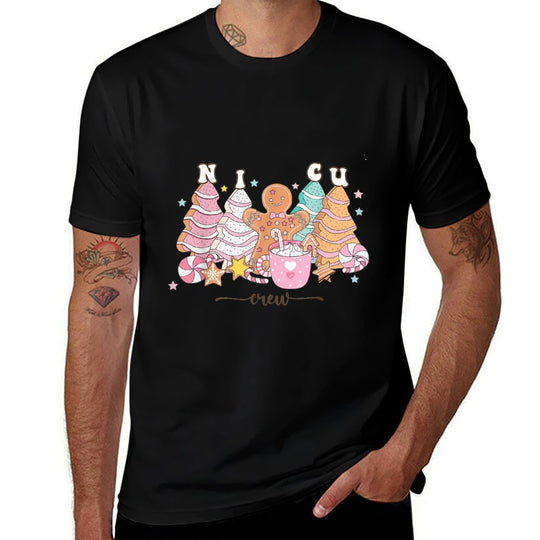 NICU Nurse Xmas Gingerbread Neonatal Intensive Care Unit  Easy-care T-Shirt