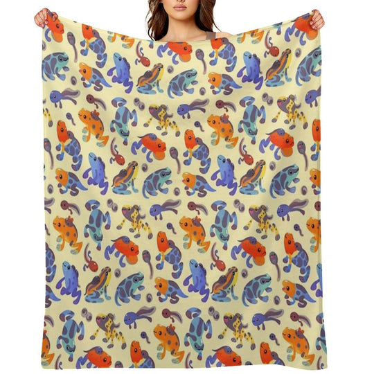 Poison Dart Frogs - Yellow Compact Throw Blanket