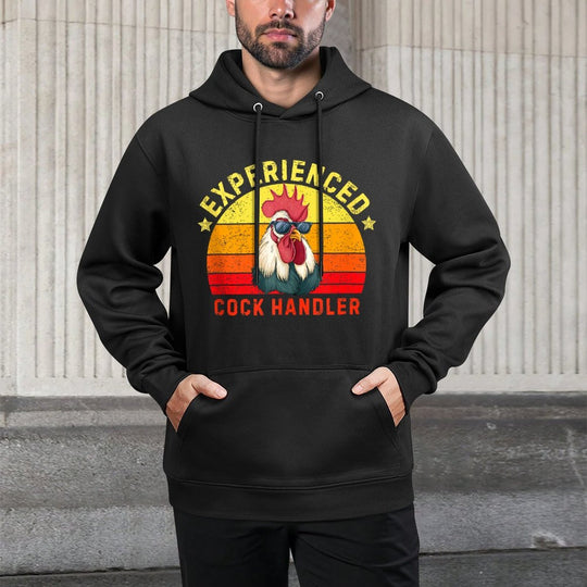 Experienced Cock Handler Funny Chicken Rooster Adult Meme Cotton-Polyester Blend Hoodie