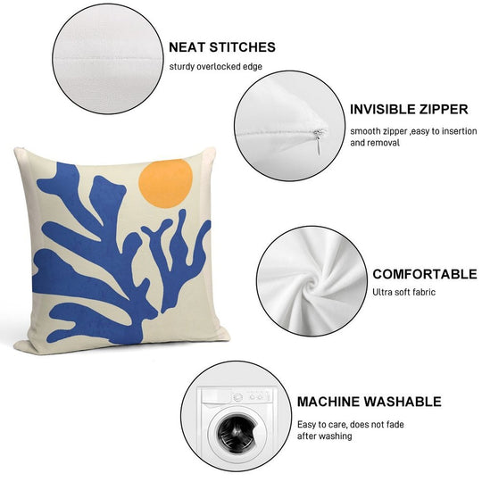 Sunshine Matisse Soft Hidden Zipper Throw Pillow