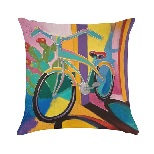 La Bicicleta Soft Gift Ready Throw Pillow