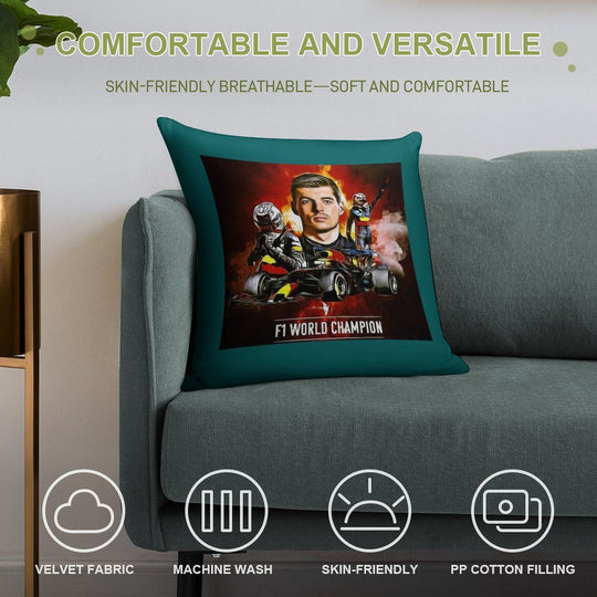 Max Verstappen Soft High-Density Material Throw Pillow