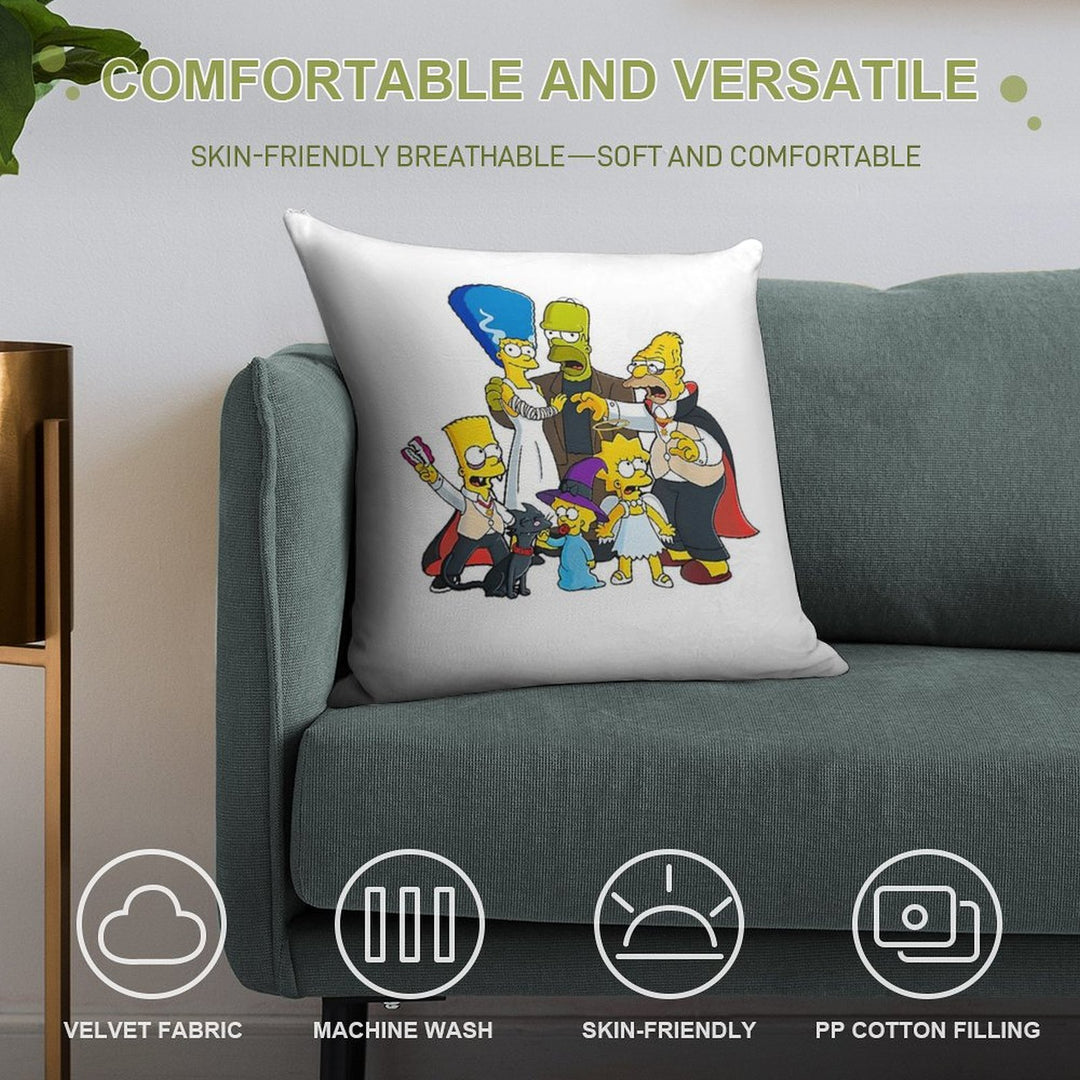 The Simpsons Treehouses of Horror Halloween Soft Decorative Cover Throw Pillow