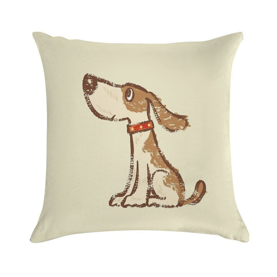 Hound Sitting Soft Luxury Feel Throw Pillow