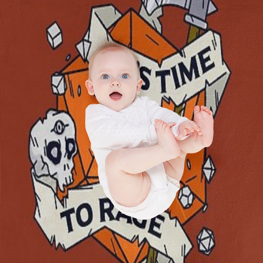 Tabletop RPG Barbarian - It's Time To Rage Premium Throw Blanket