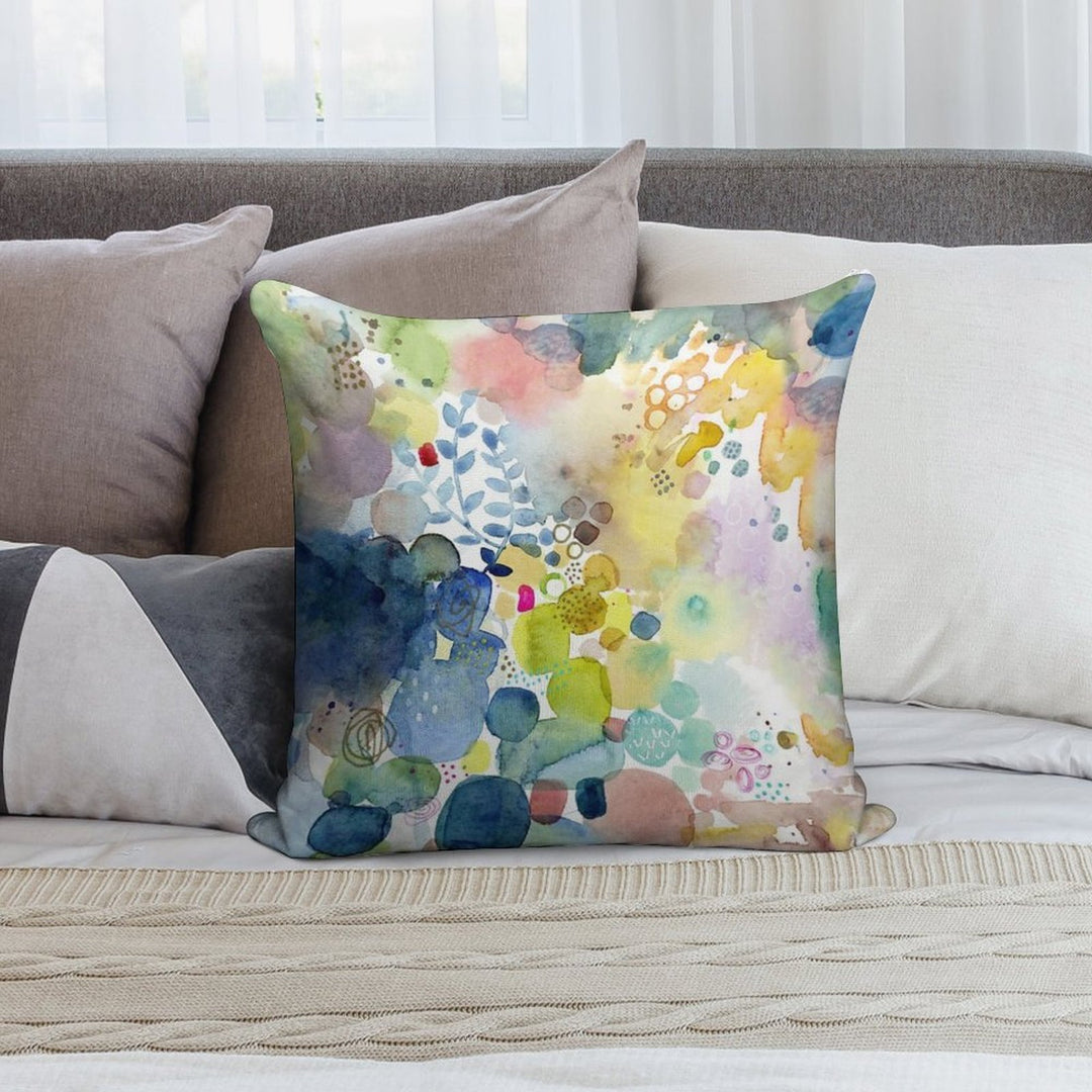 Abstract Watercolor Soft Skin-Friendly Throw Pillow