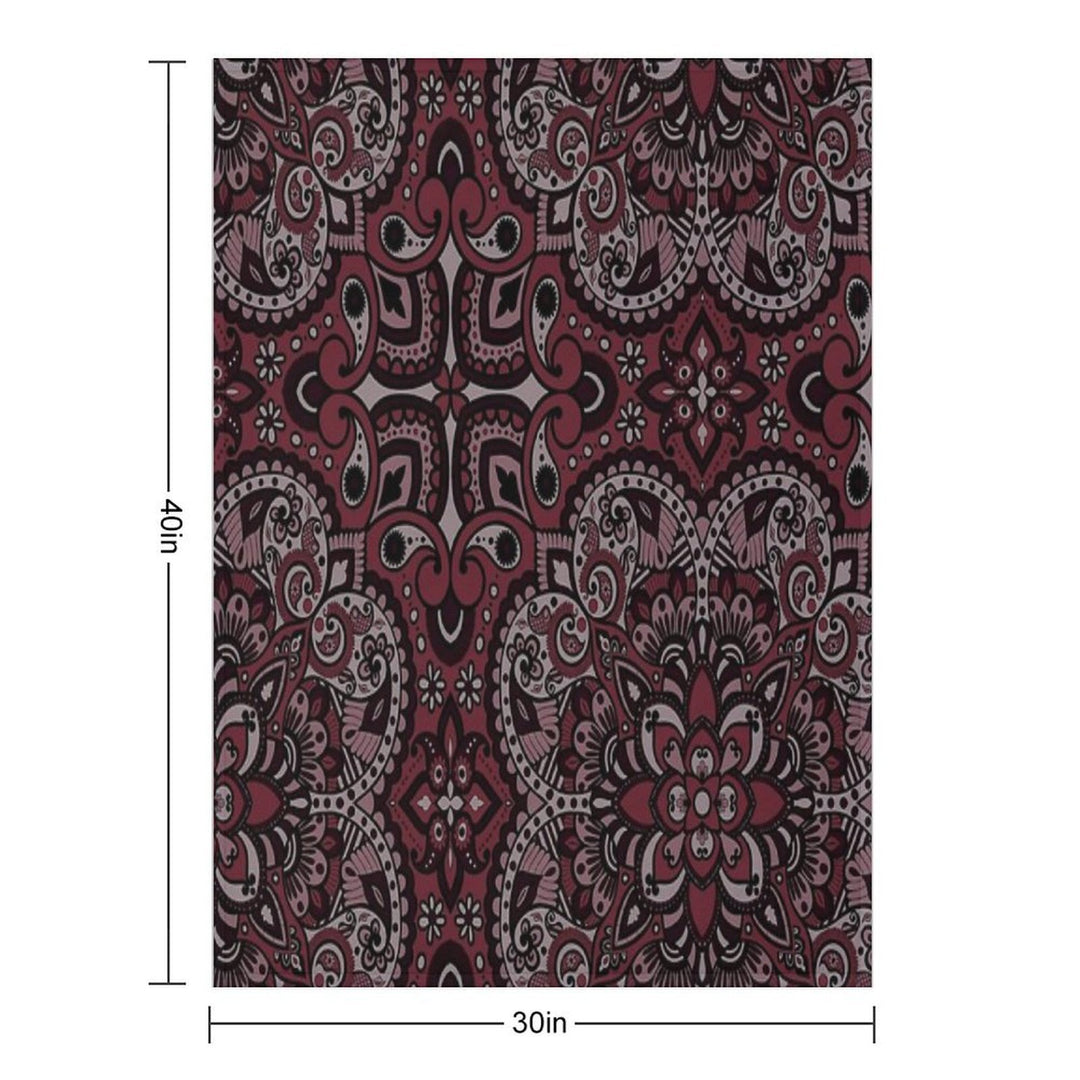 Floral Mandala Repeat Pattern - Dark Pink Premium Throw Blanket