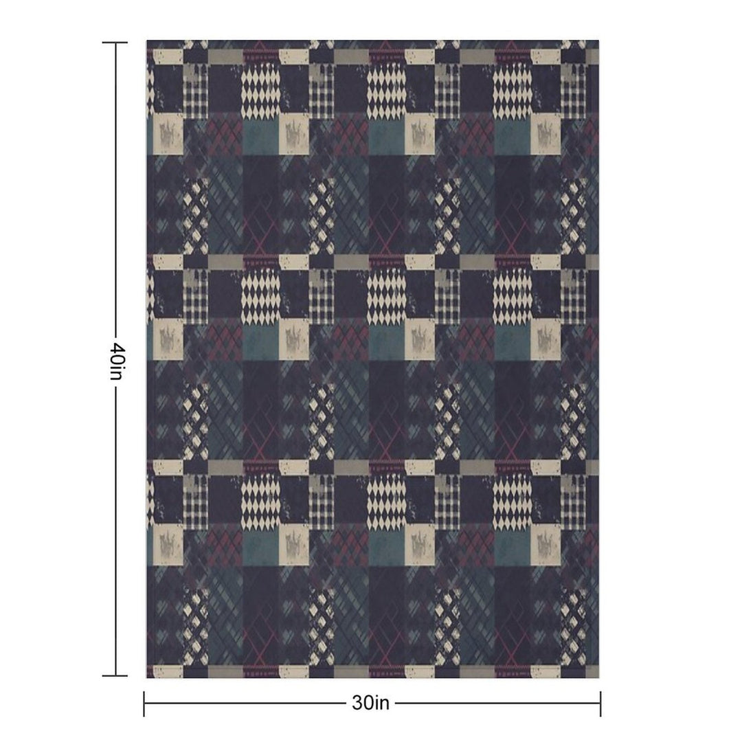 Grunge Tartan Patchwork Velvety-soft Throw Blanket