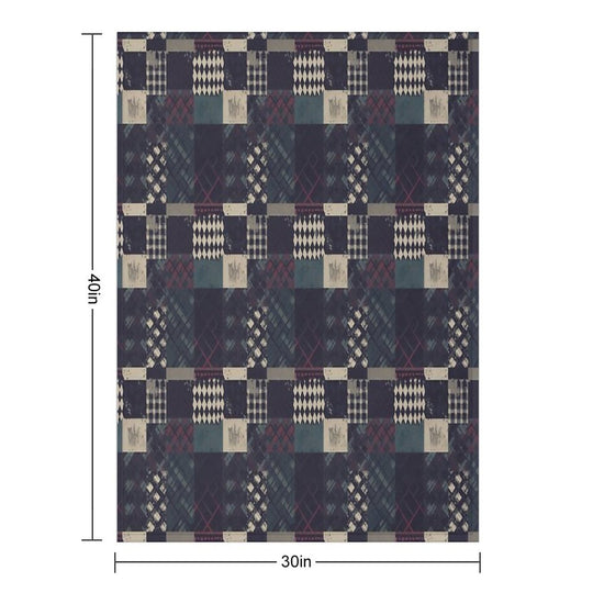 Grunge Tartan Patchwork Velvety-soft Throw Blanket