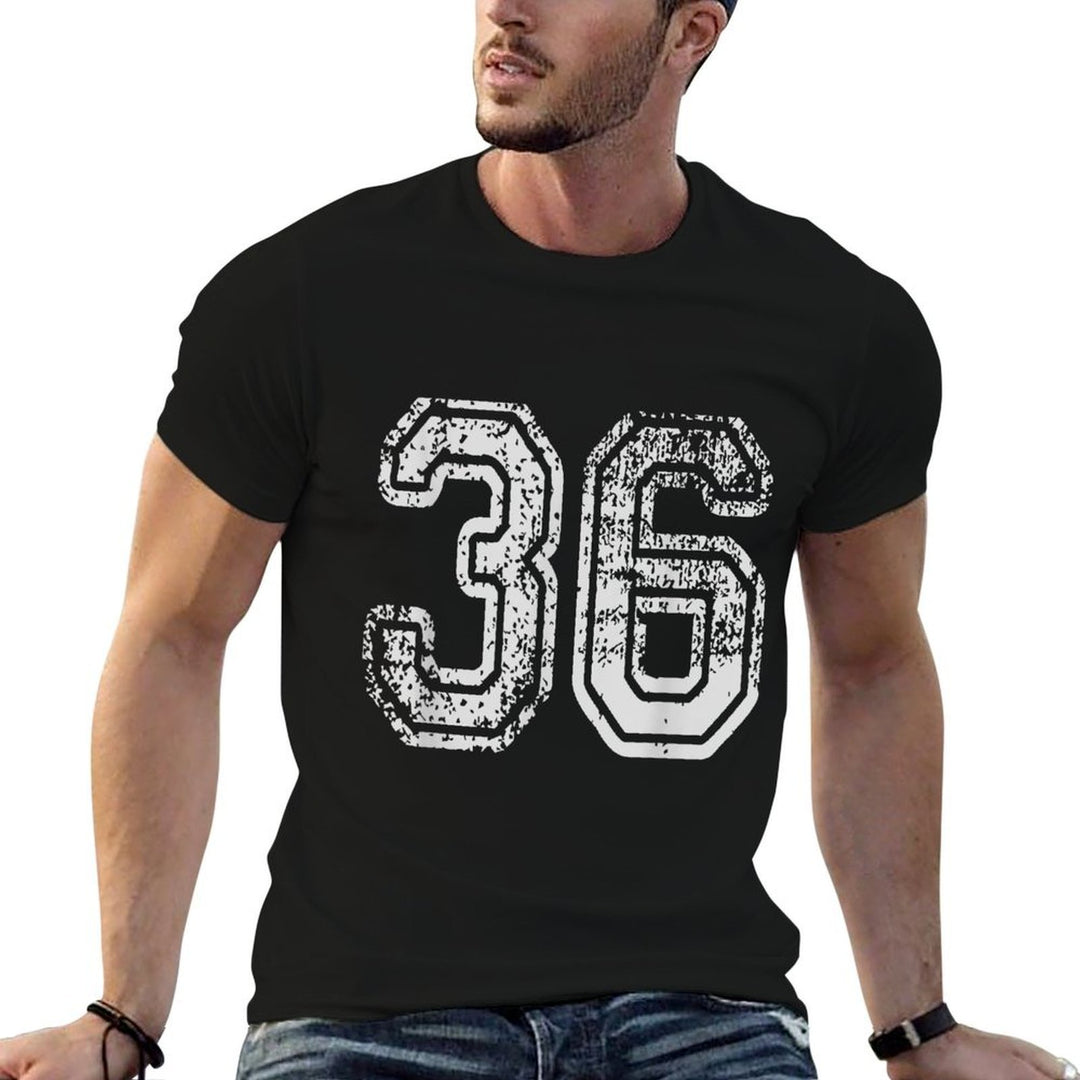 Team Jersey Uniforms Number 36 School Sports 36th Birthday  Vintage-inspired T-Shirt