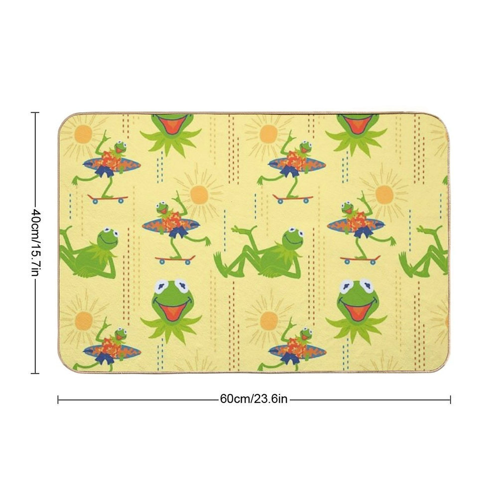 Surfin’ Kermit - Yellow  Absorbent Bath Mat