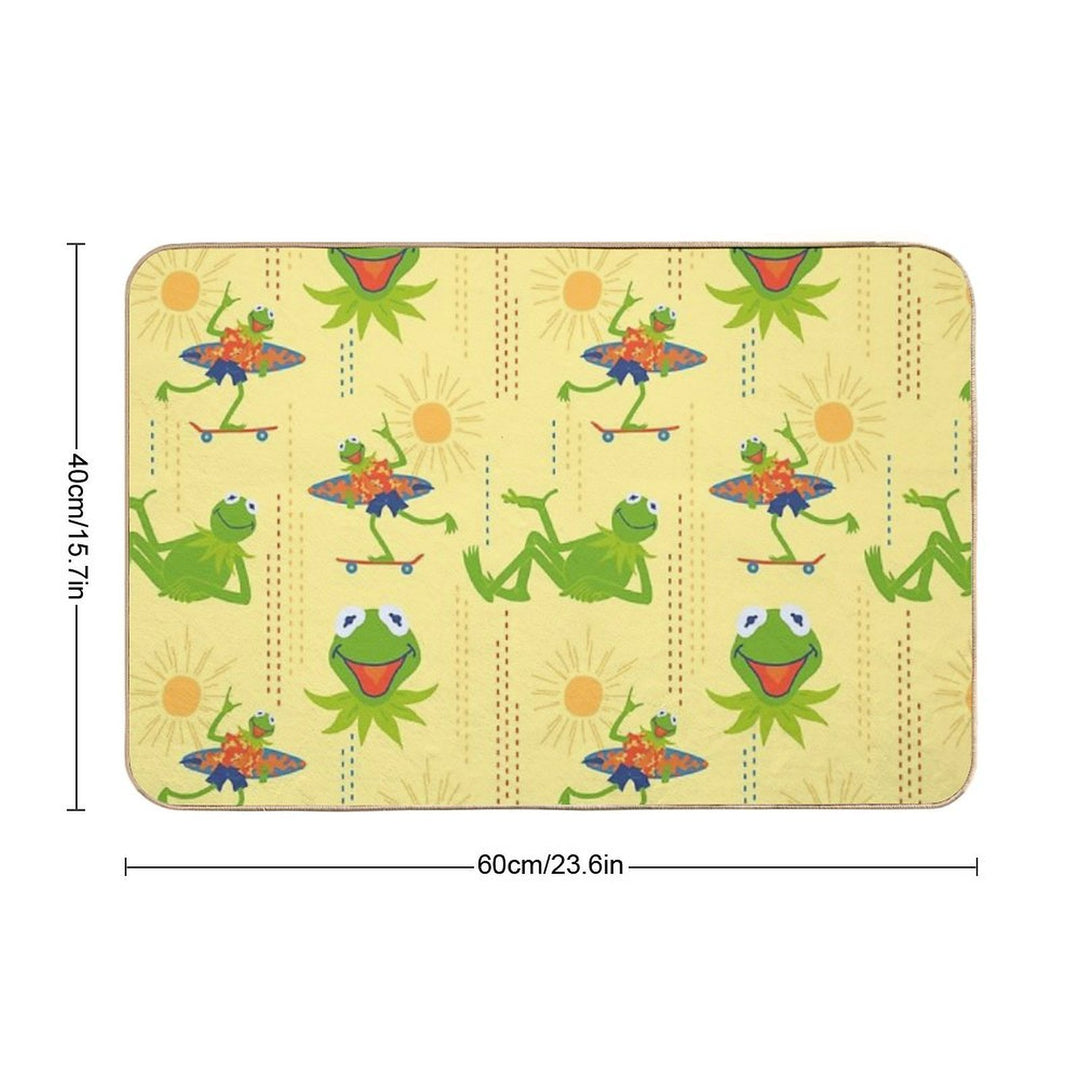 Surfin’ Kermit - Yellow  Absorbent Bath Mat