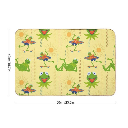 Surfin’ Kermit - Yellow  Absorbent Bath Mat