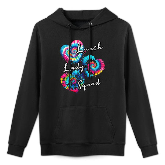 School Lunch Hero Crew Tee A Tie Dye Hearts Lunch Lady Squad Durable Construction Hoodie