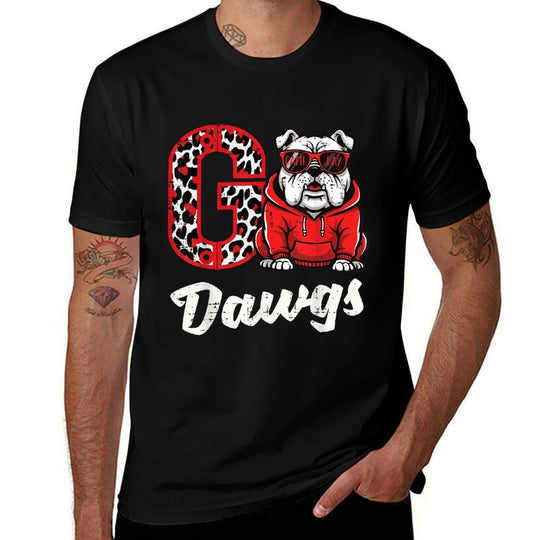 Bulldog Go Dawgs Men Women Kids Boys Youth Girlsn  Easy-care T-Shirt