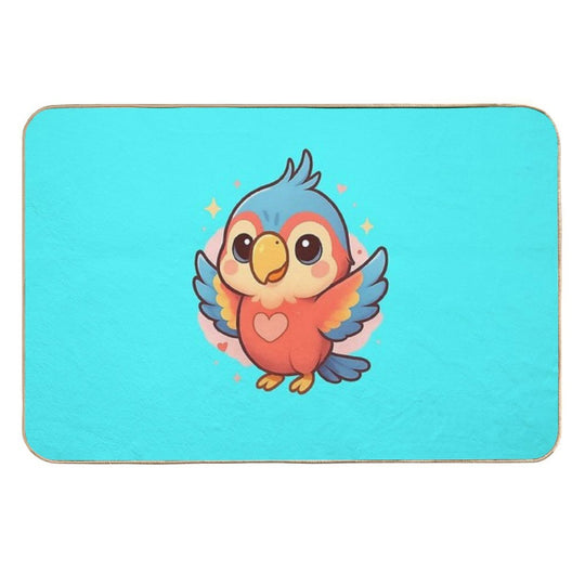 Kawaii Baby Parrot – Chibi Mascot Durable Bath Mat