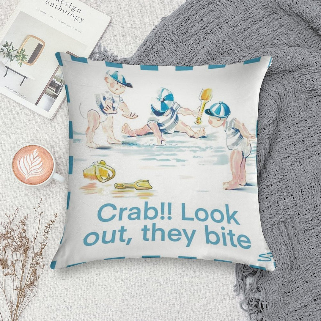 Beanie-Beach-Boys Playing on The Beach. Soft Ultra-Soft Texture Throw Pillow