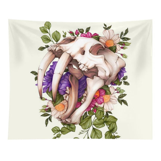 Sabertooth Skull Tapestry