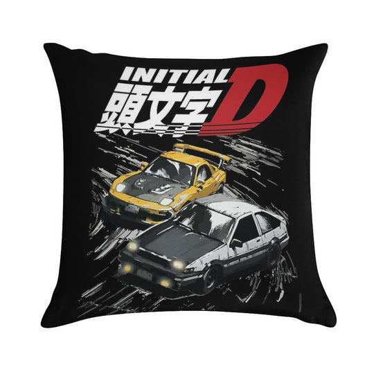 Mountain Drift Racing Initial D Tandems AE86 Vs FD Rx-7 Soft Style Accent Throw Pillow