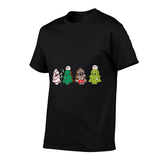 Christmas Nurse Tree Cake Nursing School Registered Nurse RN  High-quality Stitching T-Shirt