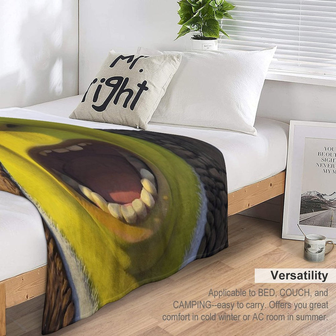 Surprised Shrek Meme Sticker – Funny Ahh! You Just Scared Shrek Decal Anti-pilling Throw Blanket