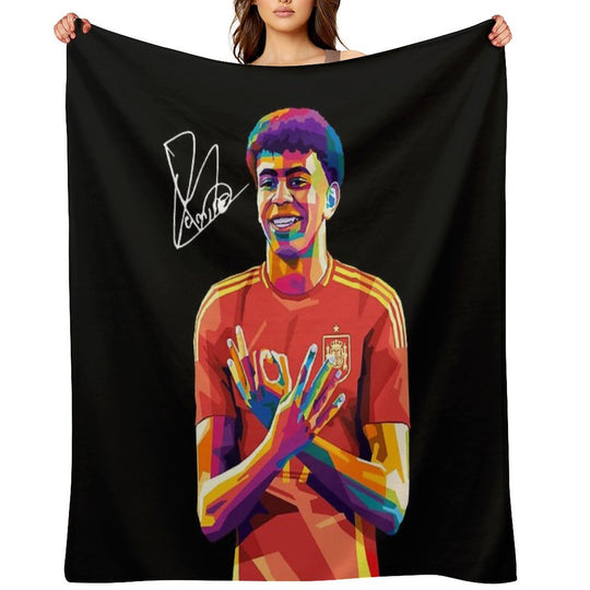 Lamine Yamal Wpap Pop Art Eco-conscious Throw Blanket