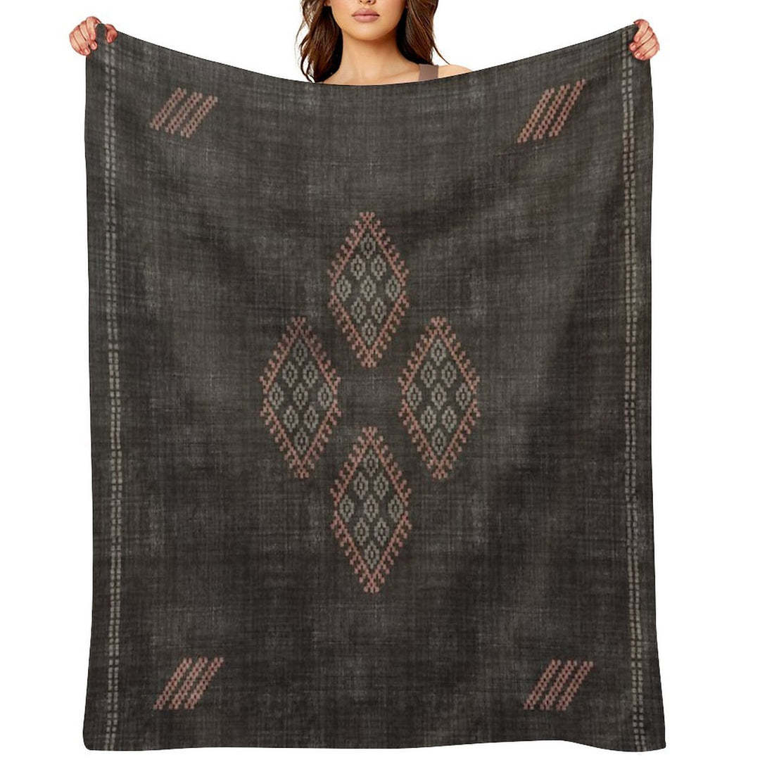 Kilim in Black And Pink Comfort Throw Blanket
