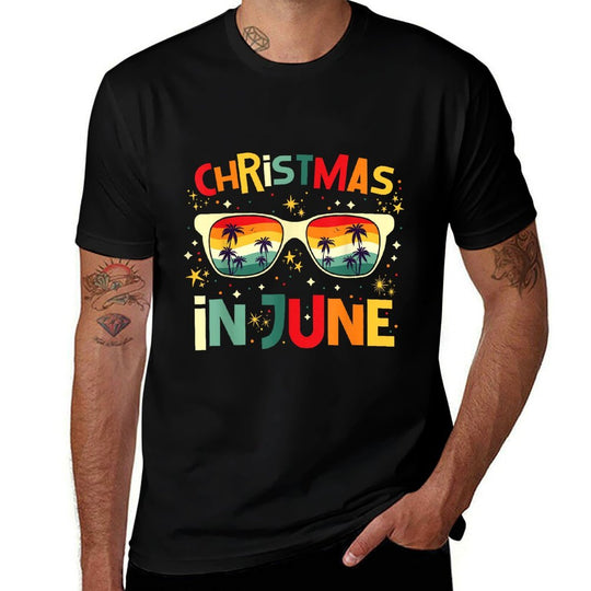 Funny Christmas In June Summer Vacation Beach Party Xmas  Slim-fit Cut T-Shirt
