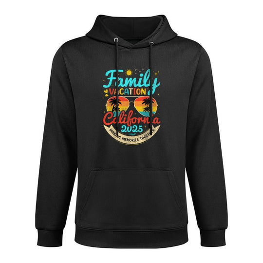 Vintage Family Vacation California 2025 California Group Adjustable Hood Hoodie