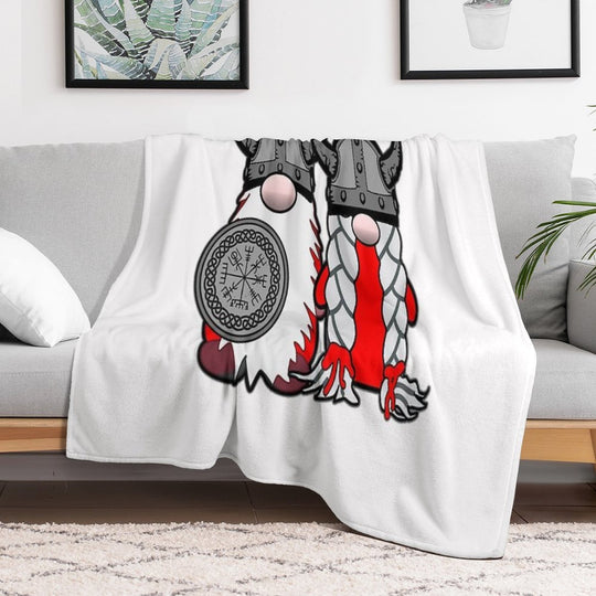 Cute Nordic Gnomes Viking Tomte Couple Scandinavian Nisse Versatility Throw Blanket