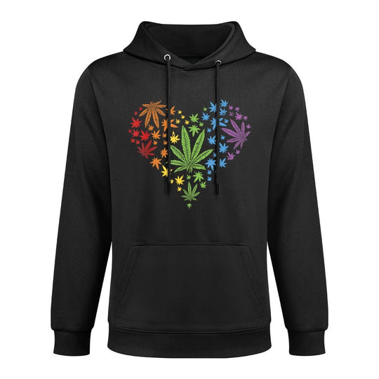 Marijuana Heart LGBT Weed Leaf Gay Pride Stoner Gift Moisture-Wicking Hoodie